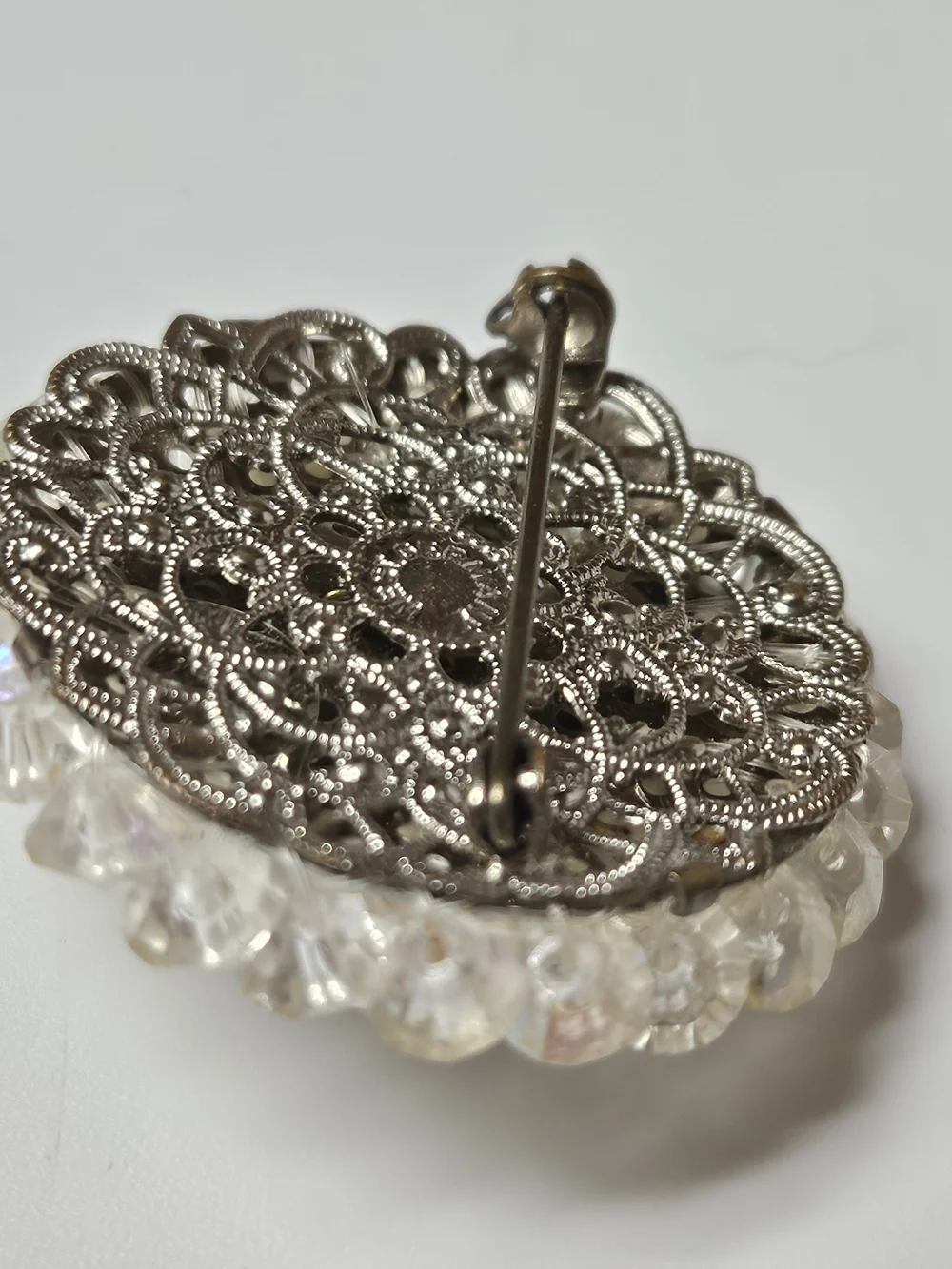 1960s Signeg West German Classic White Milk Glass Brooch